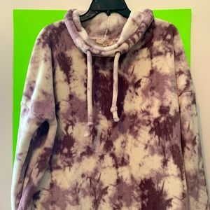 !!2 FOR $12!! Comfy Vintage Warm Fleece Pullover w/ Cowl Neck & Gray Trim